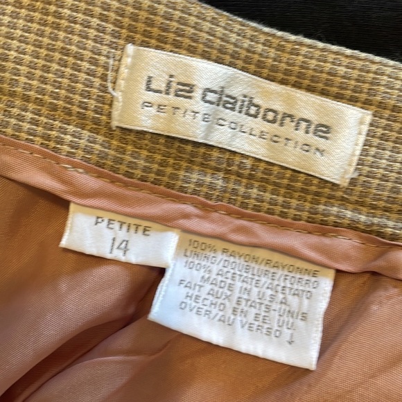 Liz Claiborne Petite Collection Size 14 Gingham High Rise Pants - Picture 8 of 8